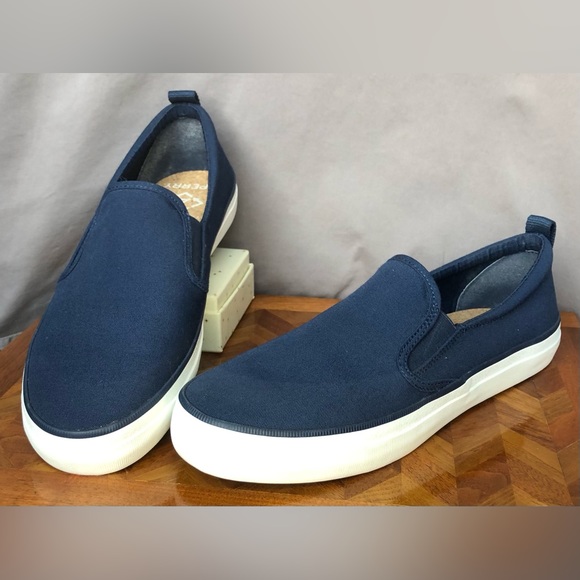Sperry Crest Twin Gore Sneaker Donna – Scarpa Slip On In Denim Vintage, Colore Avorio, Taglia 10, Suola Antiscivolo